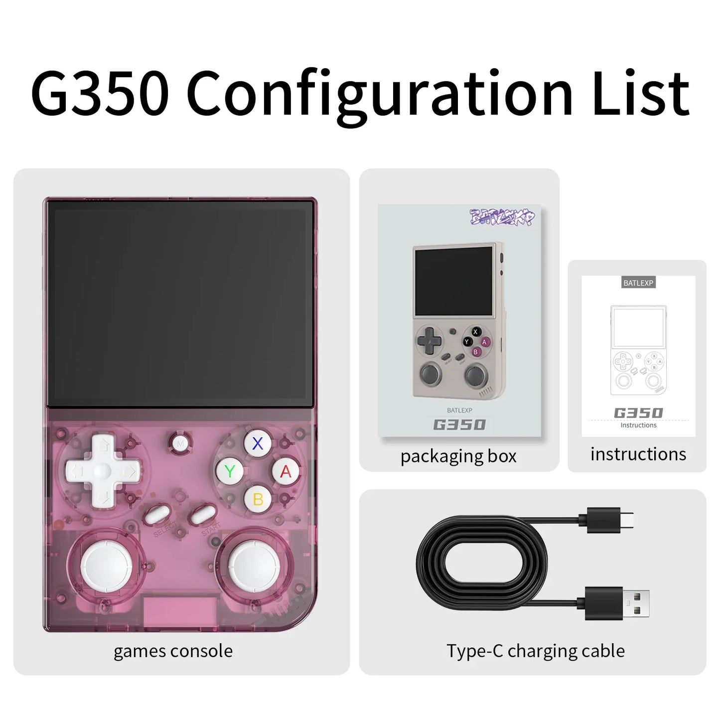 Retro Handheld Game Console 3.5-inch IPS 640x480 Linux 64-bit Quad-Core Portable Pocket Player 64GB 4000+ Games