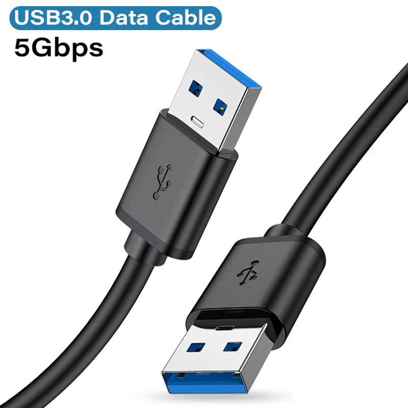USB 3.0 Male-to-Male Cable 5Gbps High-Speed Data Cable for Computer, Laptop, External Hard Drive, TV