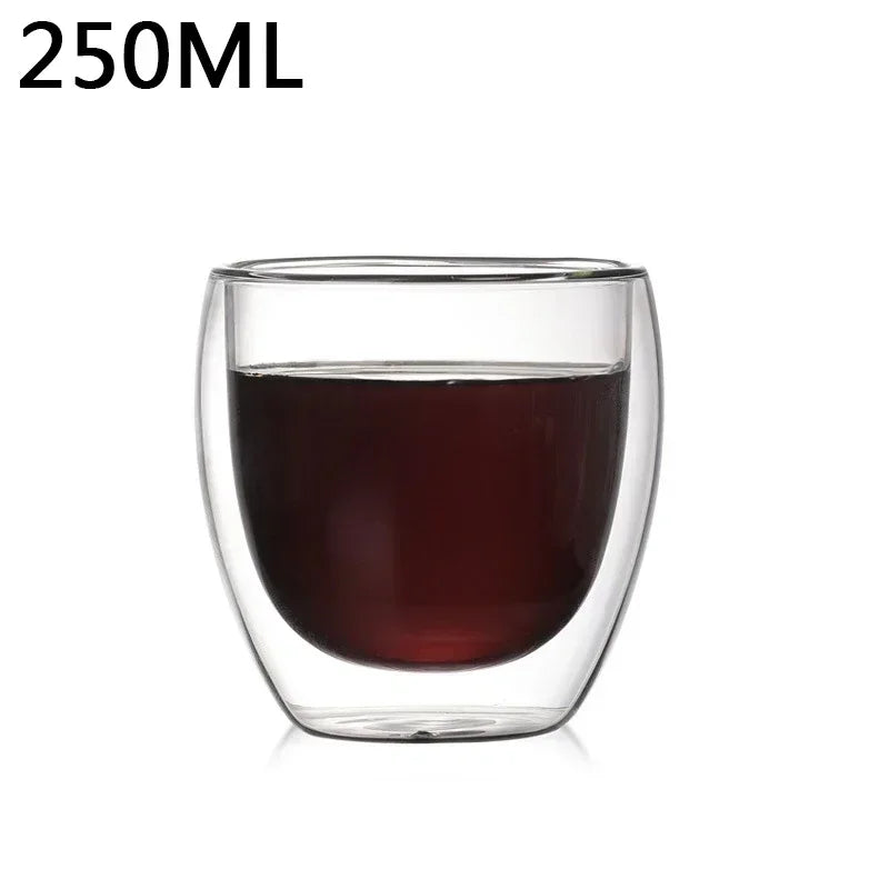 Double-Wall Borosilicate Glass Cups (80-450 ml) Heat-Resistant Insulated Tea, Coffee & Beer Glasses, Single to 6-Pack