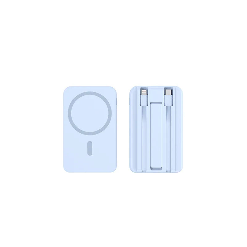 3-in-1 20,000mAh Magnetic Wireless Power Bank with Built-In Cable, USB-C PD 10W Portable Charger