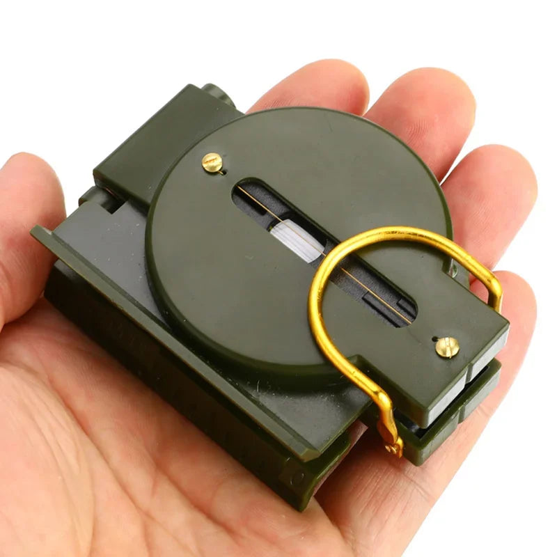 Waterproof High-Precision Tactical Sighting Compass for Hiking & Mountaineering - Metal Lensatic Navigation