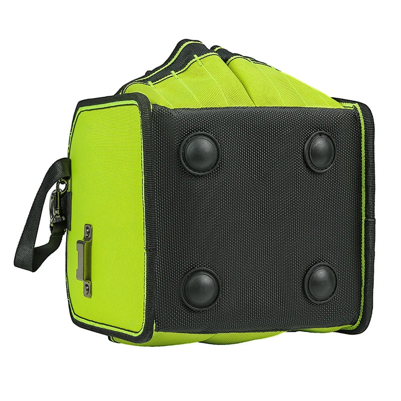 Open Tool Tote Bag with Adjustable Straps and Waterproof Base - Heavy Duty Tool Storage Organizer
