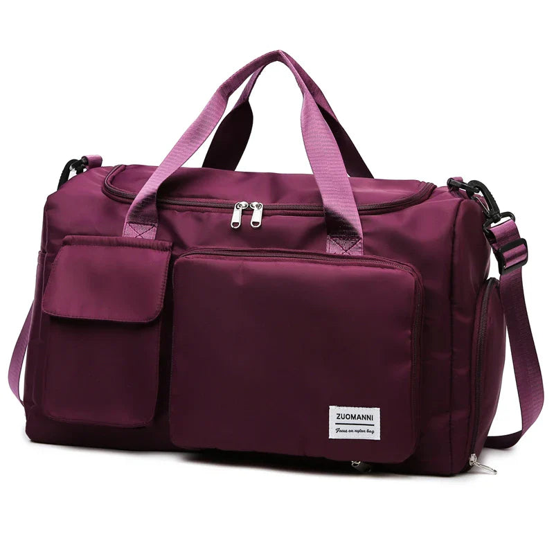 Carry-On Weekender Duffel Bag 35L – Travel Overnight Bag with Shoe Compartment and Wet/Dry Pocket for Women