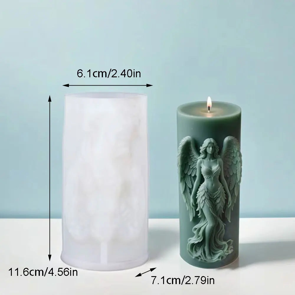 Angel Wings Silicone Candle Mold – Goddess Angel Sculpture Mold for DIY Scented Candles, Resin & Plaster