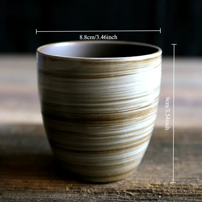 Hand-Painted Crackle Glaze Stoneware Mug, Vintage Ceramic Coffee & Tea Cup, Dishwasher Safe Gift