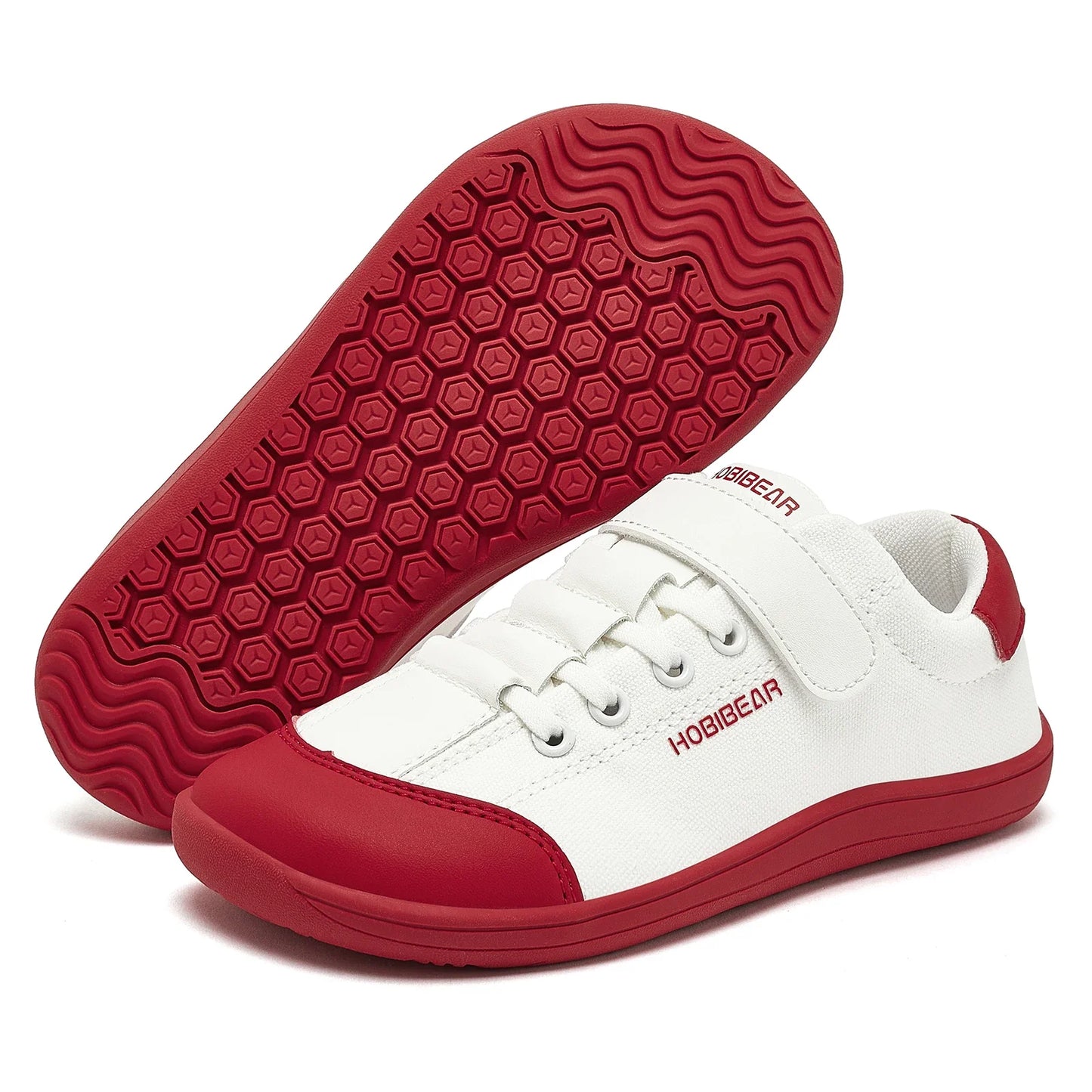 Kids Barefoot Wide Toe Minimalist Sneakers Unisex Lightweight Hook & Loop PU Leather & Textile Shoes