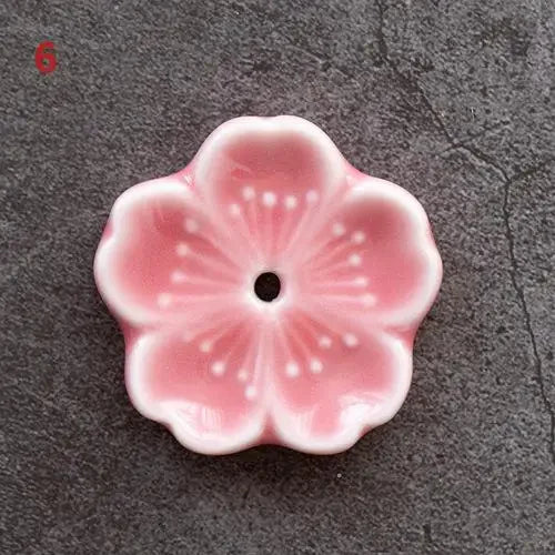 Cherry Blossom Ceramic Incense Burner Sakura Incense Stick Holder Aromatherapy Censer Home & Office Decor