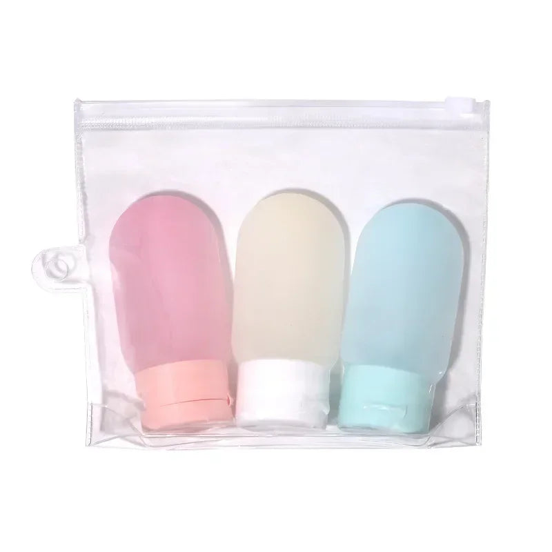 Refillable Silicone Travel Bottle Set - 30ml (1oz) & 60ml (2oz) Soft Squeeze Shampoo Lotion Containers Portable Travel Kit