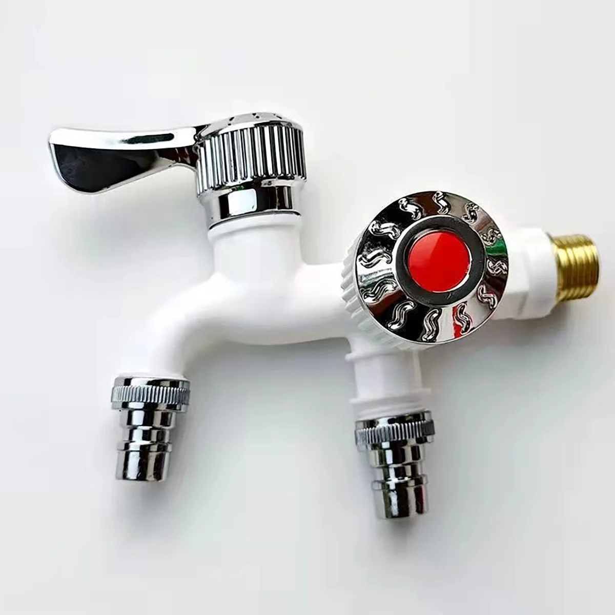 Multi-Function Splash-Proof Plastic Faucet — Wall-Mount Dual-Control Washing Machine & Kitchen Adapter