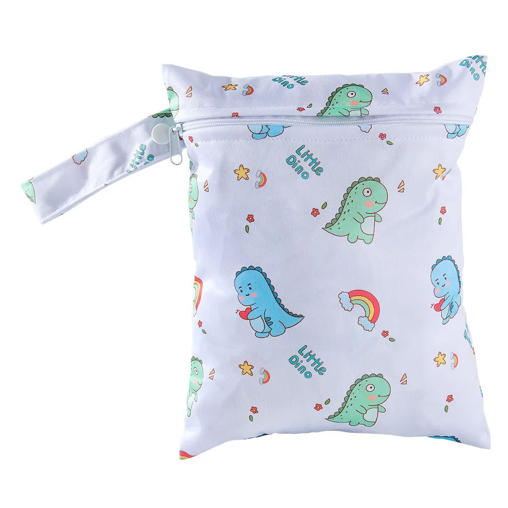 Waterproof PUL Wet/Dry Diaper Bag 20 x 25 cm (7.9 x 9.8 in) Travel Stroller Mini Handbag with Zipper
