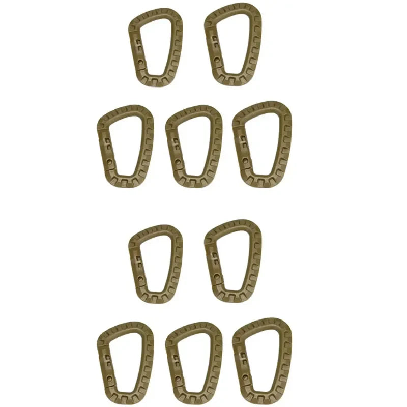 Tactical Carabiner D-Ring Clips for Backpack & Keychain - 1-10 Pack