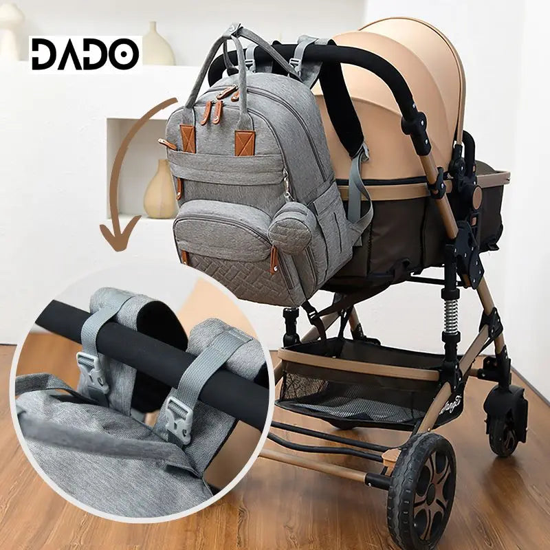 Waterproof Diaper Bag Backpack for Moms – Multi-Pocket Baby Travel Tote with Changing Pad & Stroller Straps