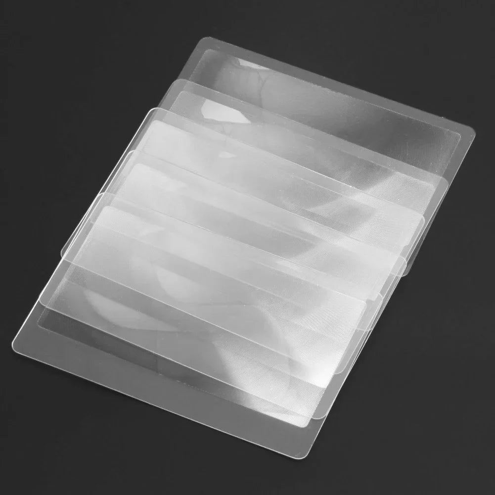 3X Fresnel Credit Card Magnifier - Transparent Wallet Size Reading Lens (Multi-Pack)