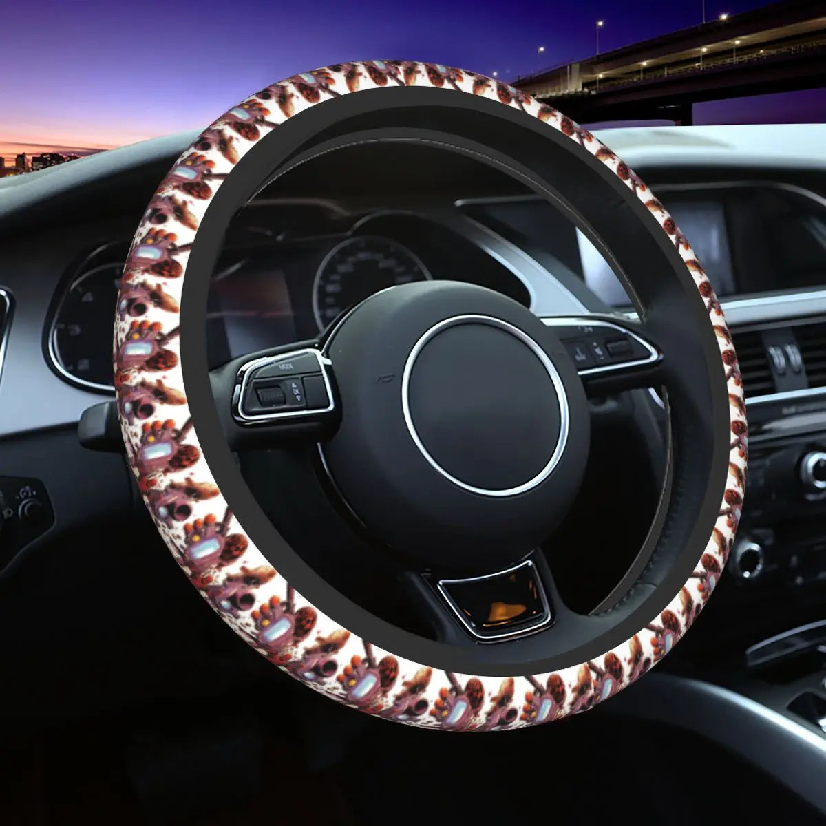 Kawaii Manga Steering Wheel Cover Soft Universal Fit 37-38 cm (14.5-15 in) Car Protector