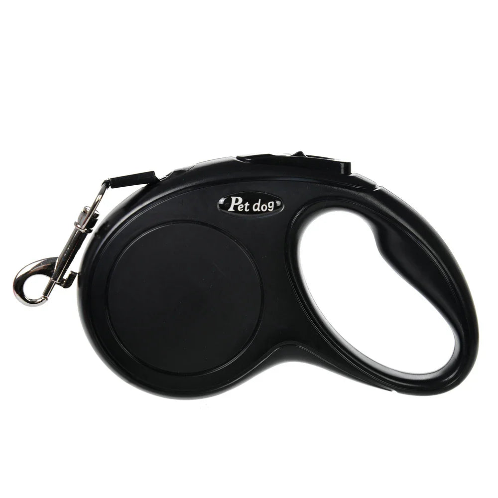 Retractable Dog Leash 3m/5m (9.8ft/16.4ft) Nylon Rope with Quick-Release ABS Case and Paw Print Keychain