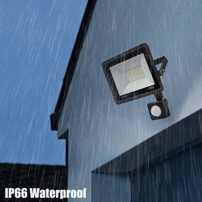 LED PIR Motion Sensor Floodlight - Outdoor Wall Light White 10W/20W/30W/50W/100W IP66 Waterproof for Garden