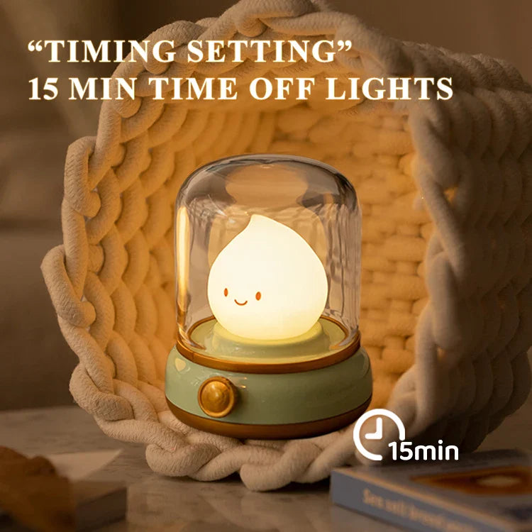 Kerosene-Style LED Night Light Flameless Candle — USB Rechargeable Dimmable 2-Mode Lamp for Bedroom & Camping