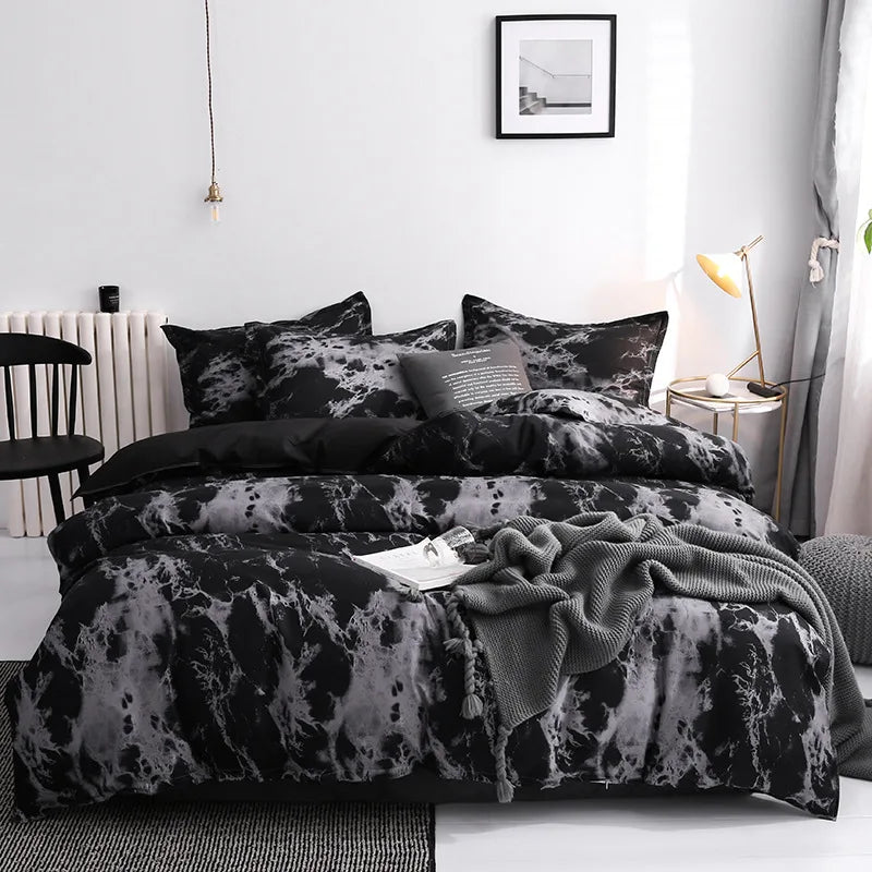 3-Piece Duvet Cover Set with 2 Pillowcases – 100% Polyester Printed Quilt Cover for Single/Double/Queen/King Beds