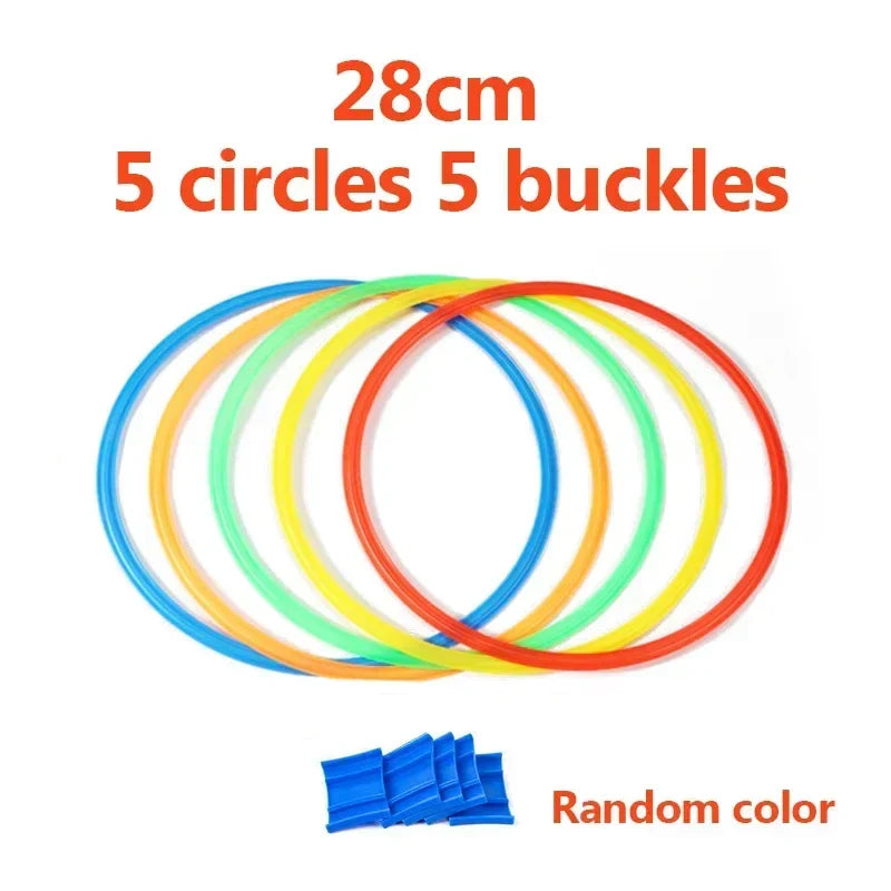 Kids Outdoor Agility Jump Ring Set 10 Hoops 10 Connectors 28/35 cm (11 in / 13.8 in) Physical Training Toy