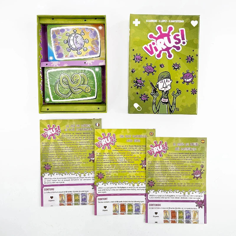 Virus 1 2 3 Board Game - Bilingual Family Party Game (Spanish & English)