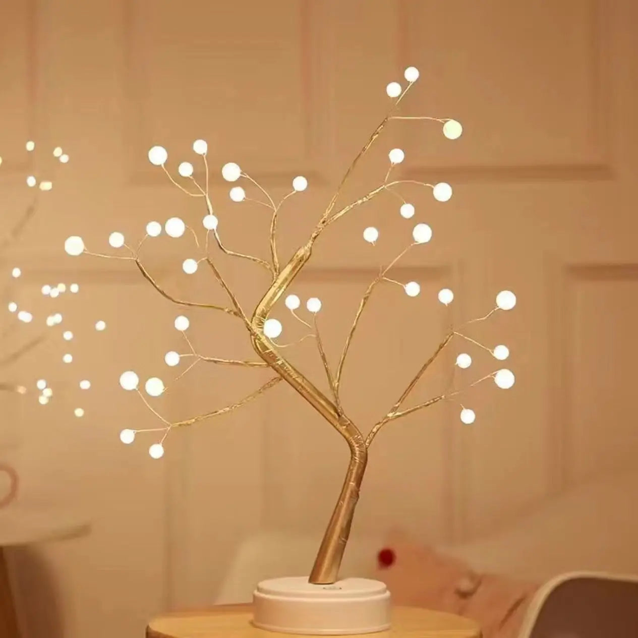 Cherry Blossom Bonsai LED Table Lamp 19.7in (50cm) USB or 3×AA Battery Powered Touch Sensor Night Light Tabletop Decorative Tree