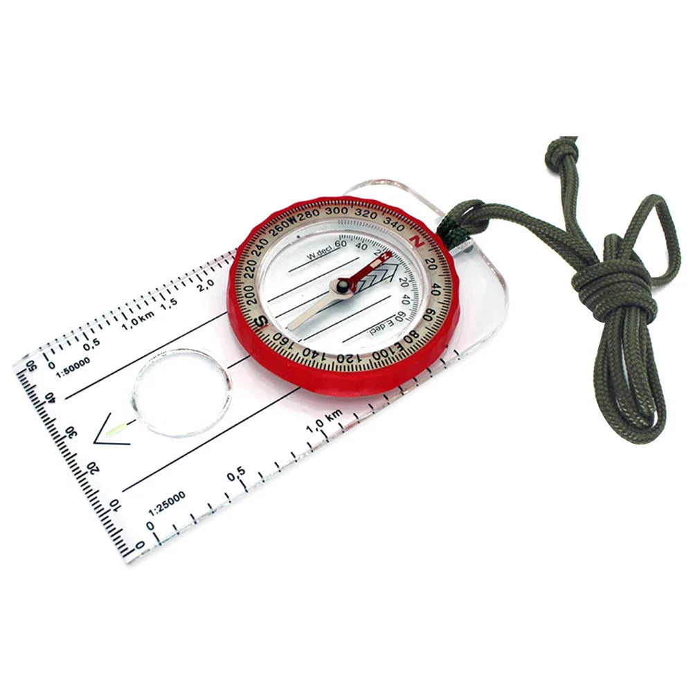 Luminous Waterproof Hiking Compass High Accuracy Baseplate with Neck Strap 4.2 in (107 mm)