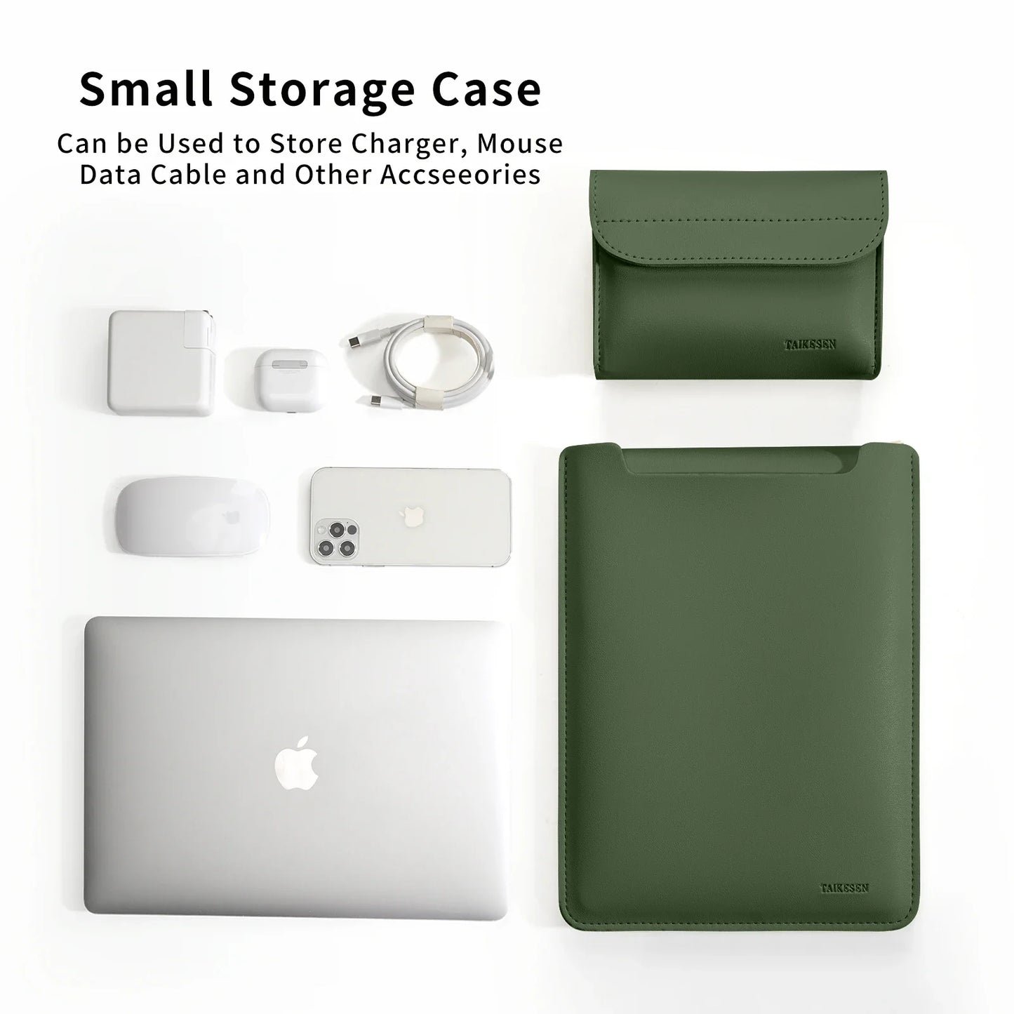 PU Laptop Sleeve Case — Protective Notebook & Tablet Cover for 13.3, 13.6, 14, 15, 15.6, 16-Inch Laptops
