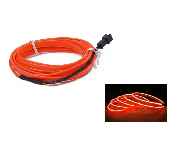 Car Interior LED EL Neon Strip - Flexible Ambient Auto Light for DIY 1/3/5/10M (3.3/9.8/16.4/32.8 ft)