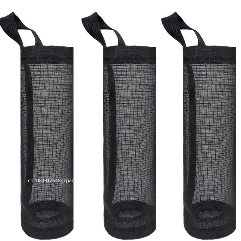 Wall-Mount Plastic Bag Holder Dispenser Hanging Kitchen Trash & Grocery Bag Organizer (1-5 Pack)