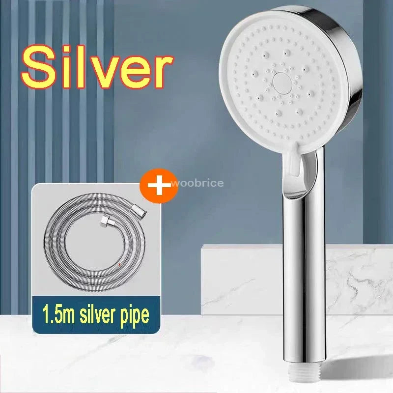 5-Mode High Pressure Handheld Shower Head — Water-Saving G1/2 Universal Silicone Nozzles