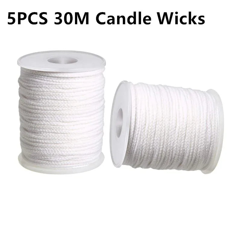 200ft (61m) 24-Ply Braided Cotton Candle Wick Roll – DIY Candle Wicks for Soy, Paraffin & Beeswax
