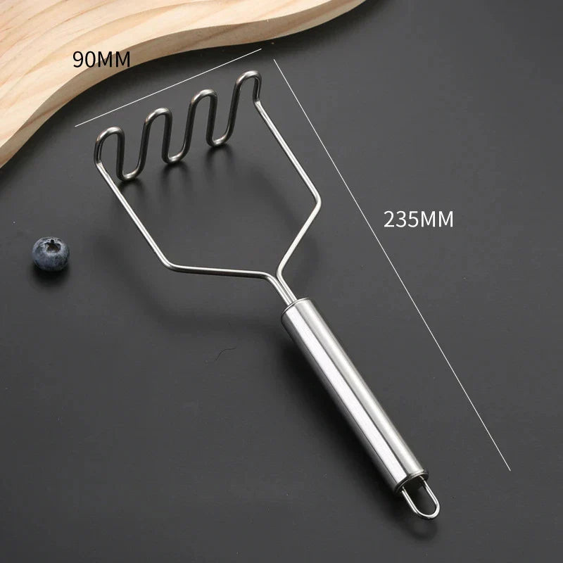 Stainless Steel Potato Masher and Vegetable Ricer Manual Handheld Food Crusher Durable Kitchen Gadget