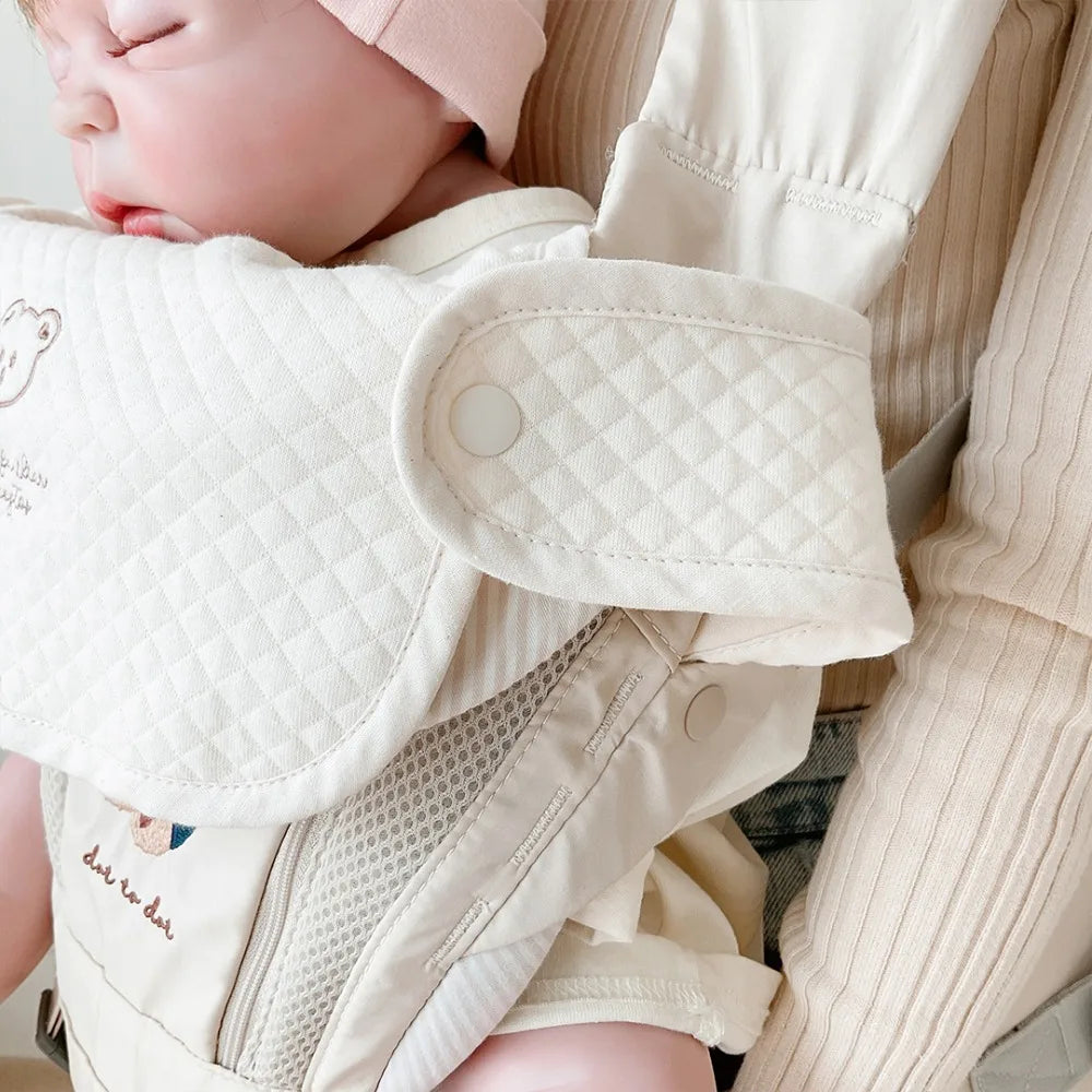 3-Pack Waterproof Muslin Cotton Baby Bibs & Burp Cloths Shoulder Pad Bite Cushion