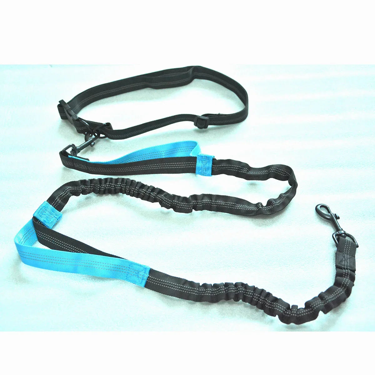 Hands-Free Double Elastic Reflective Dog Leash — Retractable Running Waist Belt, Adjustable Waist 27.6–47.2 in (70–120 cm), Leash 63–102 in (160–260 cm)
