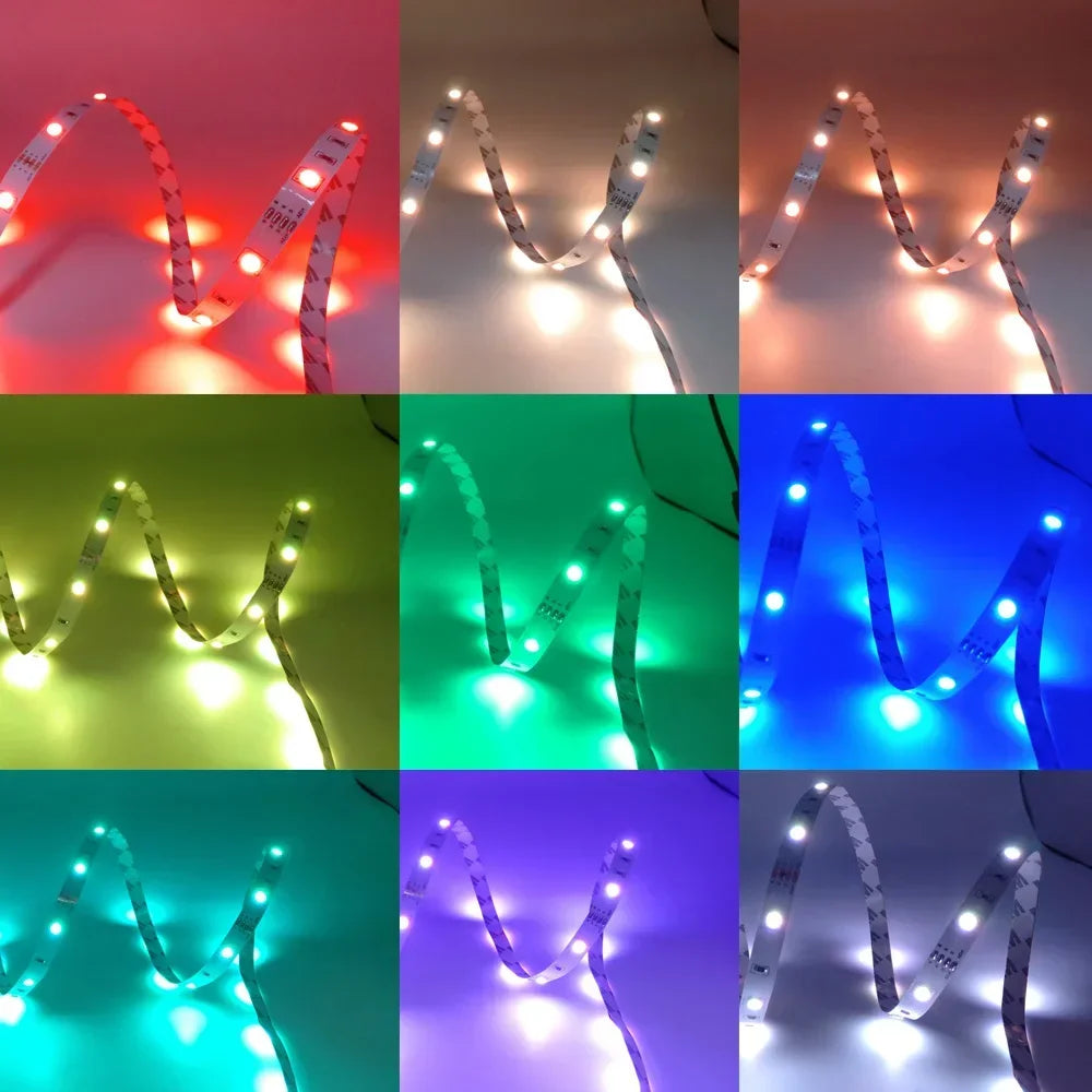 5V USB RGB LED Strip Light – Adhesive RGB Tape with Remote, WiFi & Bluetooth Controllers, Lengths 1m–30m (3.3ft–98.4ft)