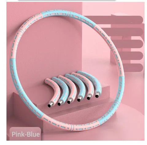 Weighted Detachable Hula Hoop for Women — 6-Section 90 cm (35.4 in) Fitness Hoop for Waist, Core & Home Workout