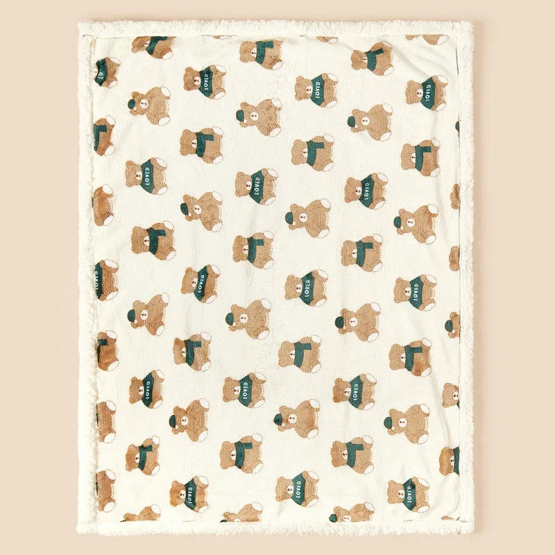 Flannel Lamb Fleece Baby Blanket – Newborn Swaddle Wrap & Stroller Quilt, Soft Winter Baby Bedding