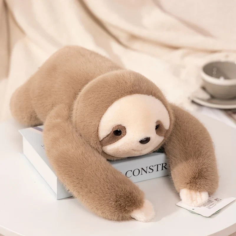 Long-Arm Weighted Plush Animal Pillow – Soft Fluffy Raccoon, Koala, Bear & Giraffe Cushion