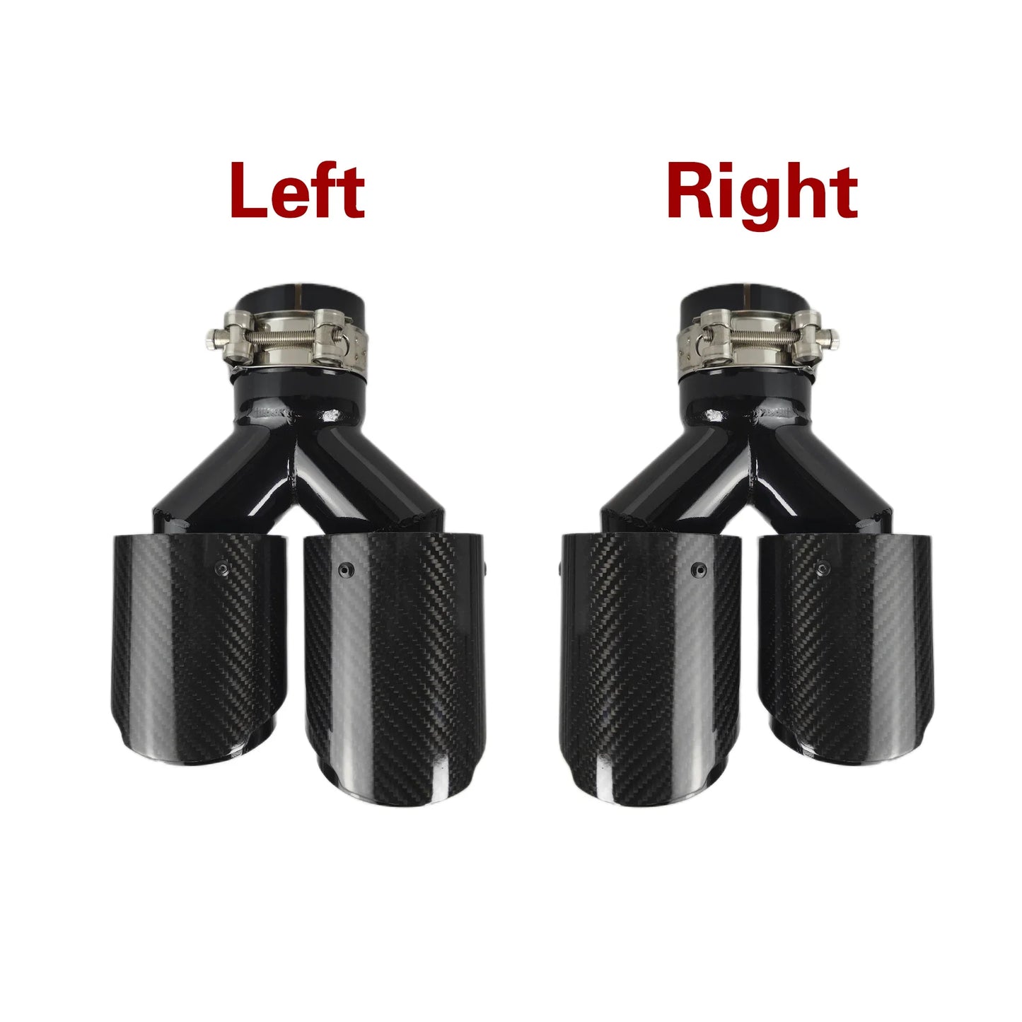 Carbon Fiber 304 Stainless Steel Rear Exhaust Tip Decorative Muffler - Universal Fit