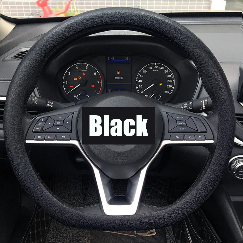 Universal Silicone Steering Wheel Cover – Elastic Non-Slip Grip, Fits 36–40 cm (14–16 in) Wheels, Multi-Color Car Accessory