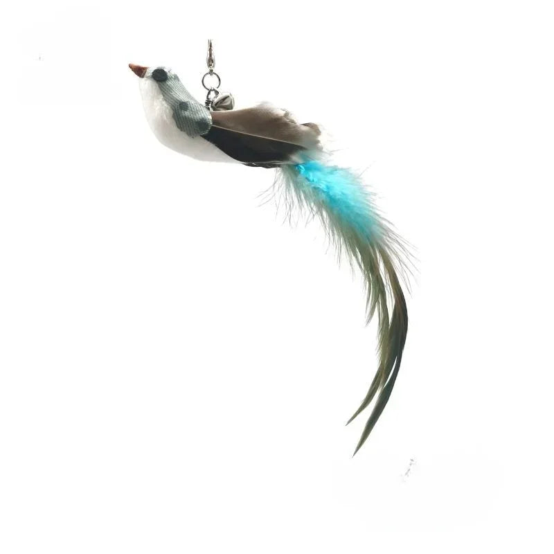 Interactive Cat Feather Toy Refill Kit – Feather Birds, Faux Worm & Foam Ball with Bell for Kittens