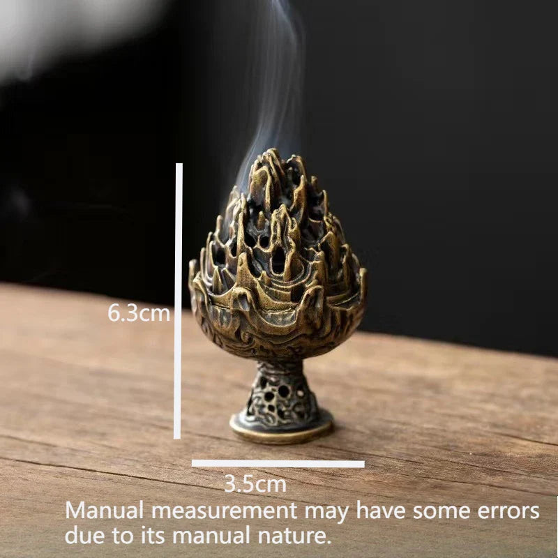 Portable Incense Burner Small Tabletop Ornament for Home & Office Aromatherapy Decor Collectible