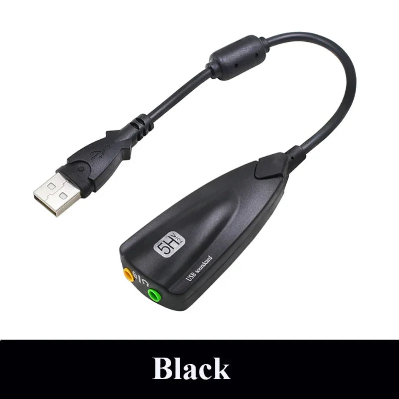 USB 7.1 External Sound Card – Virtual 7.1 Audio Adapter for PC Gaming, Plug-and-Play