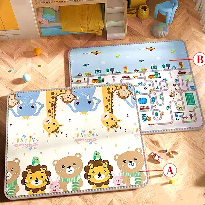 Foldable Thick Foam Play Mat for Kids 200x180 / 180x150 / 180x120 cm (79x71 / 71x59 / 71x47 in) Non-Slip Crawling Safety Rug