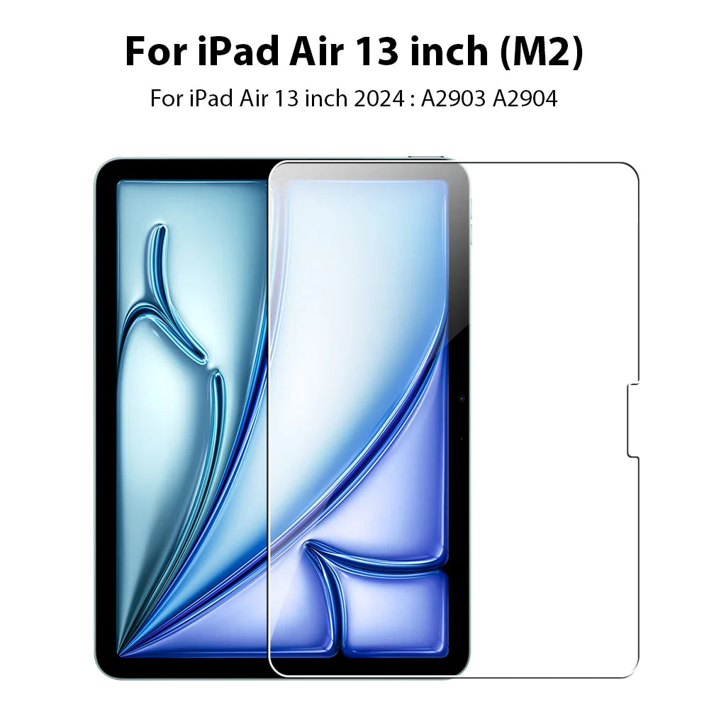 Tempered Glass Screen Protector for iPad Pro 11/12.9/13-inch, iPad Air & iPad Mini - 9H Anti-Fingerprint HD Scratch Resistant