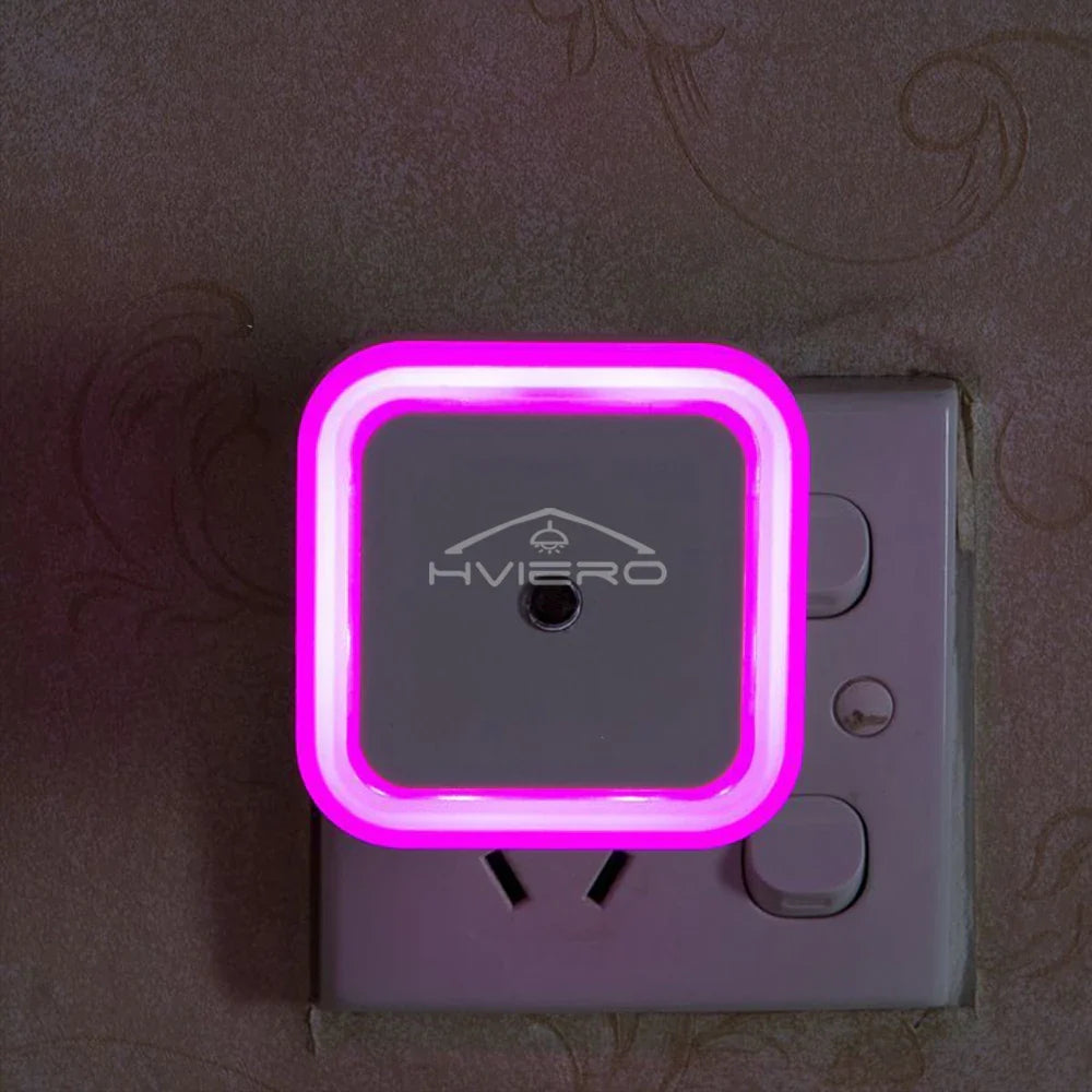 Mini Square LED Plug-In Night Light with Sensor – Soft Glow Night Lamp for Baby Room, Bedroom & Hallway (EU/US Plug)