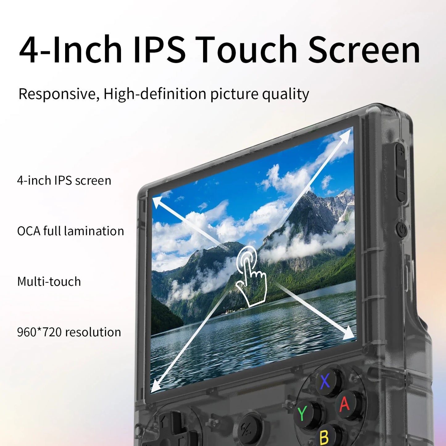 Retro Handheld Game Console 4.0-inch (10.2 cm) IPS Touchscreen, Android 13, WiFi & Bluetooth 5.0, 3D Hall Joystick, RGB Lighting, 128GB, 5500mAh