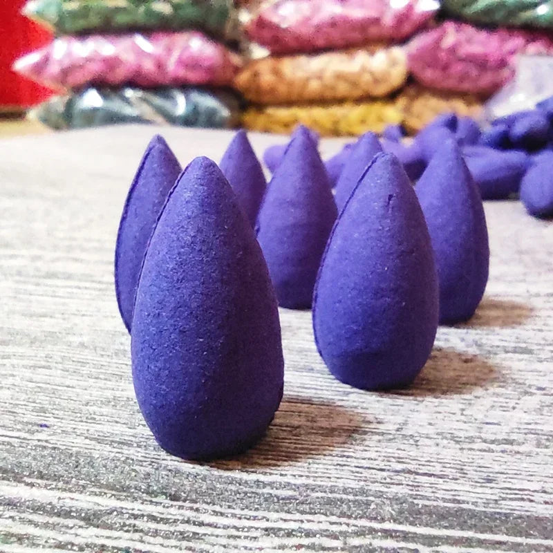 100g (About 60 pcs) Backflow Incense Cones – Sandalwood & Lavender Aromatherapy for Waterfall Incense Burner