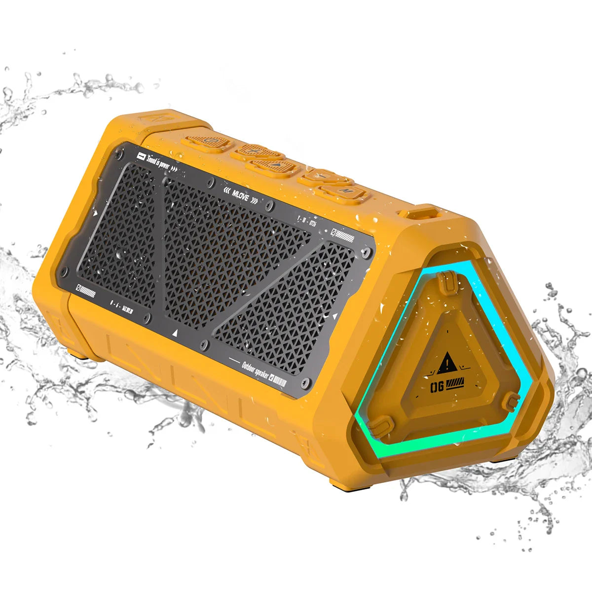 Portable Outdoor Bluetooth Speaker 40W Bluetooth 5.3 Stereo IP67 Waterproof Micro SD RGB Lights TWS