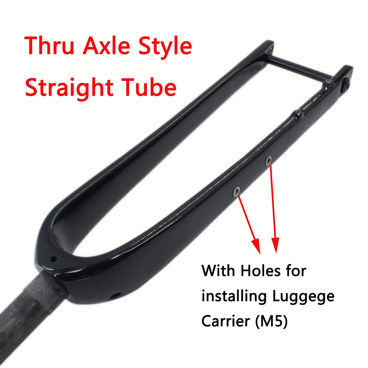 700C Full Carbon Gravel & Cyclocross Road Bike Fork — Flat Mount Disc Brake, Rack/Fender Mount, Tapered or Straight Steerer